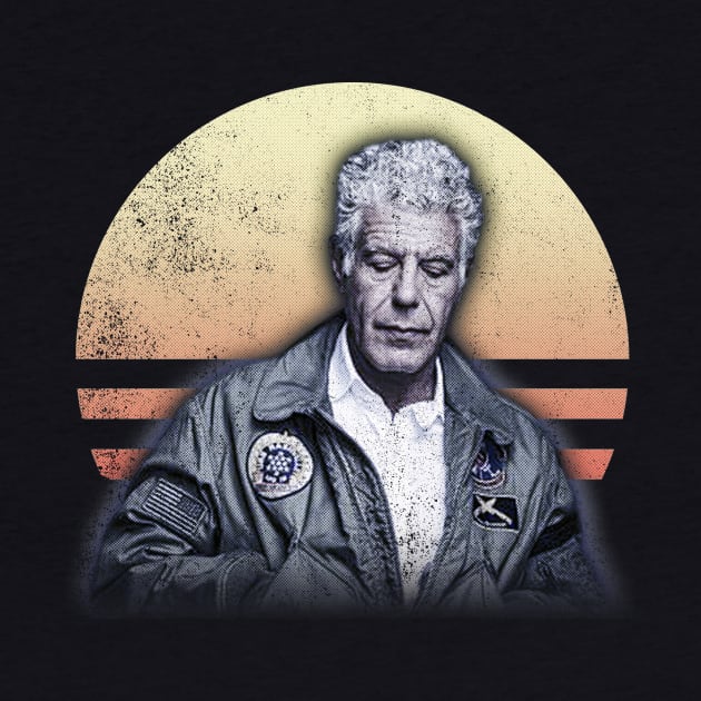 Anthony Bourdain Retro Sunset by trippyanime